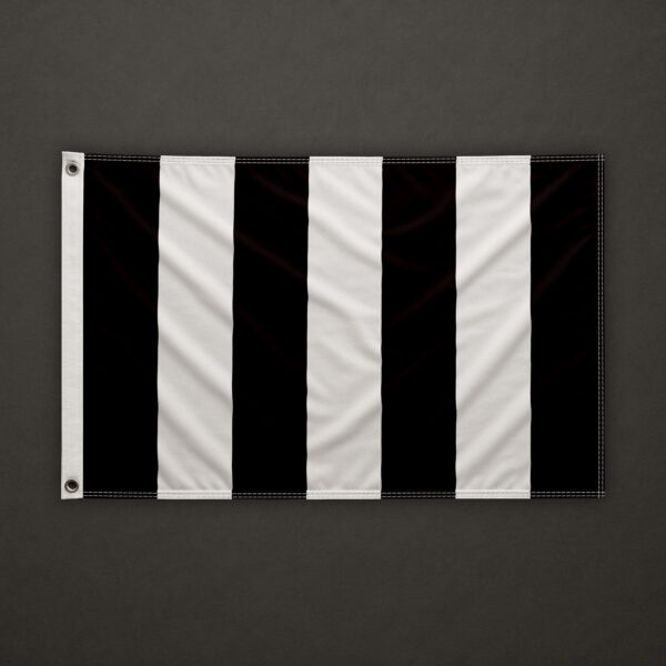 White and Black Stripe Flag