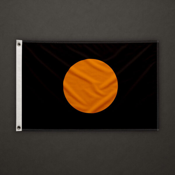 Black with orange circle Flag