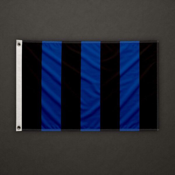 Black Blue Stripes Flag
