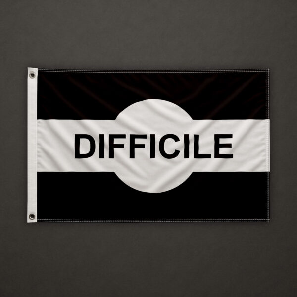 Difficult Ski Track Flag
