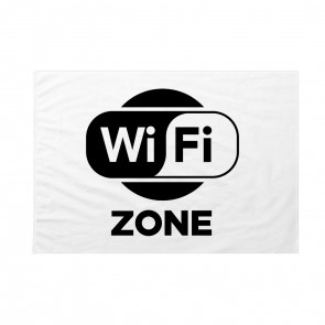 Bandiera WiFi Zone bianca